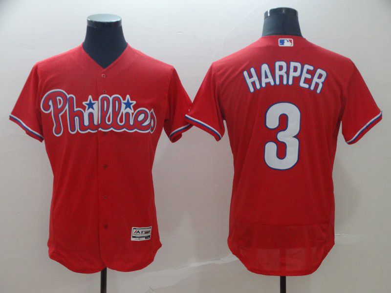 2019 MLB Men Philadelphia Phillies #3 Bryce Harper red Flexbase Jerseys->san diego padres->MLB Jersey